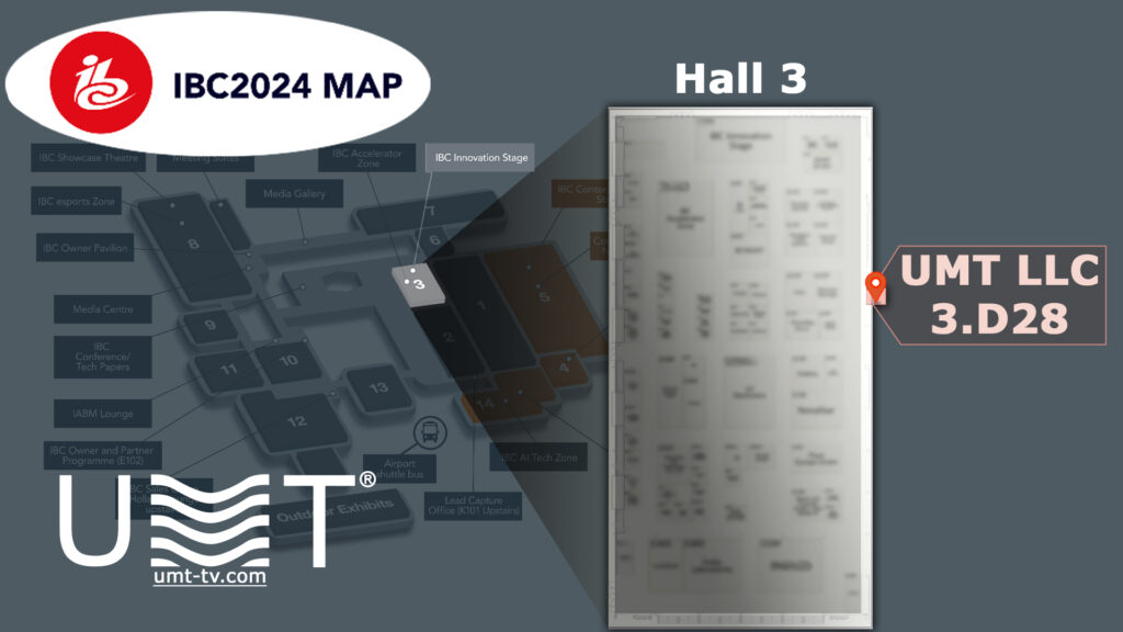 stand of UMT LLC at the IBC exhibition map