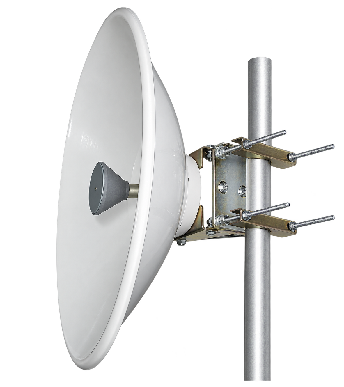 Antenne UMT DRA-Ka06 en bande Ka installée sur un mât de 50-100 mm, profil