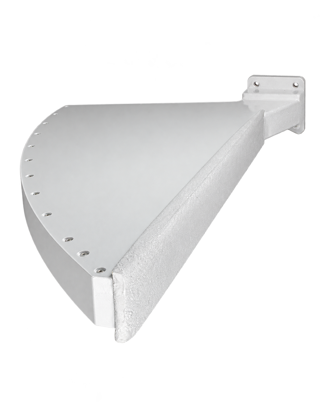 HPSA-KuH120 antenne sectorielle cornet-parabolique bande Ku, vue de dessus, 10–15 GHz, 17 dBi, polarisation horizontale