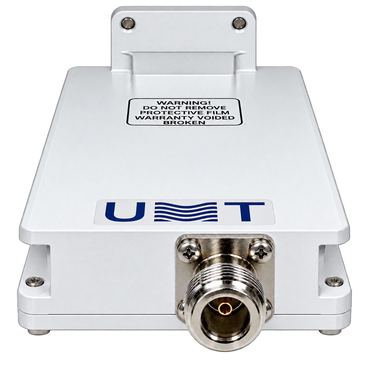 Rear view of the UMT PLL LNB with AGC LO 13.05 GHz with N-type female output connector